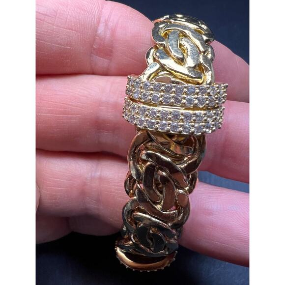 Moda Al Massimo White Cubic Zirconia Gold Over Bronze Designer Bracelet - Picture 13 of 16